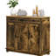 Buffet d'armoire de cuisine moderne brun rustique avec 3 tiroirs et tablettes de rangement réglables pour