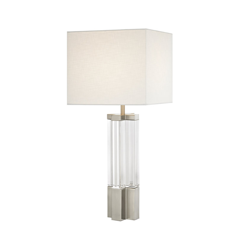 Blanchard 1-Light Metal Table Lamp With A Shade, Polished Nickel