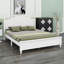 Structure de lit plateforme en bois, lit plateforme de style rétro avec support en lattes de bois-1056716079