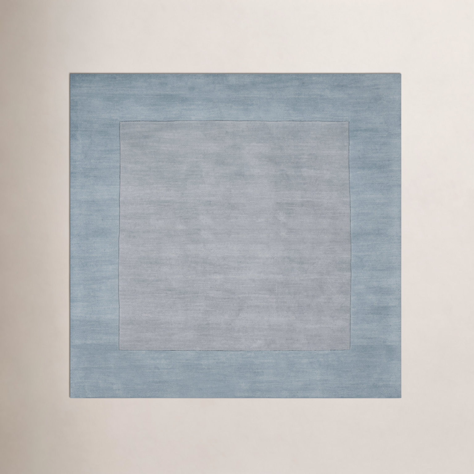 Dolma Gray Aqua Hand-Loomed Wool Rug, Square 9'9"