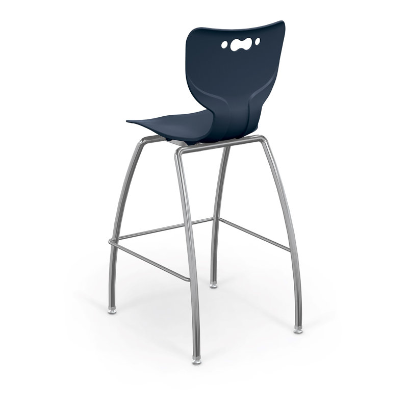 Tabouret de classe à 4 pieds Hierarchie, H 45,75 po x l 20,5 po x P 22 po, Marine