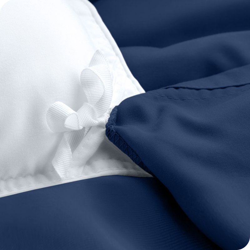 Ensemble de housse de couette et insert de qualité supérieure en microfibre moderne et contemporain Premium, Bleu foncé