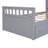L-Shaped  Space-Saving Twin Loft And  Twin  Platform Bed With 7 Drawers And Full Guardrails(GRAY)