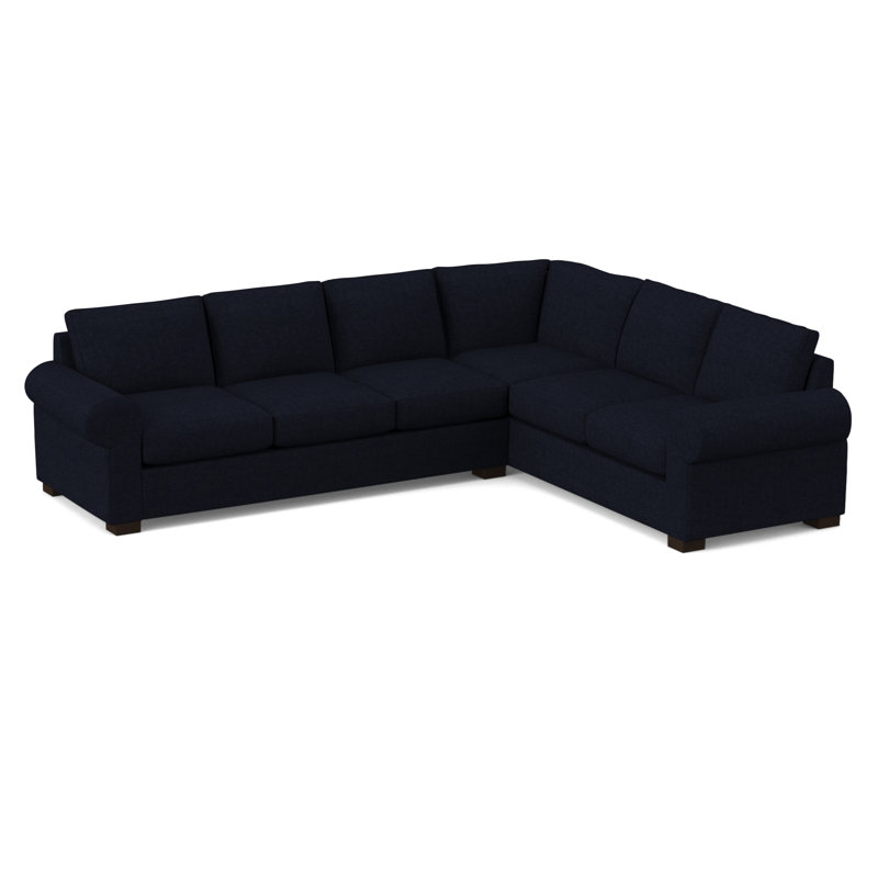 119" Wide Sleeper Corner Sectional, Hybrid, Antic Navy
