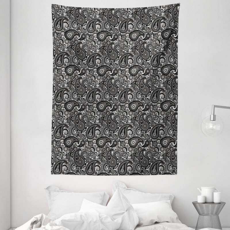 Tapisserie en polyester à motif cachemire, H 80 po x l 60 po