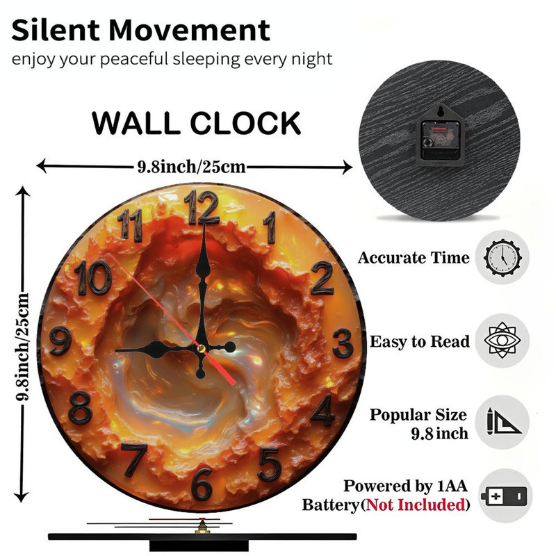 Horloge avec chiffres tourbillonnants