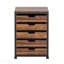 Commode de rangement en bois à 5 tiroirs avec roulettes
