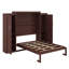 Armoire murale pleine grandeur avec lit escamotable avec 2 garde-robe et tablette de rangement, lit escamotable mural en bois Murphy, cadre de lit plateforme pliable multifonctionnel pour chambre d'amis-1908386244