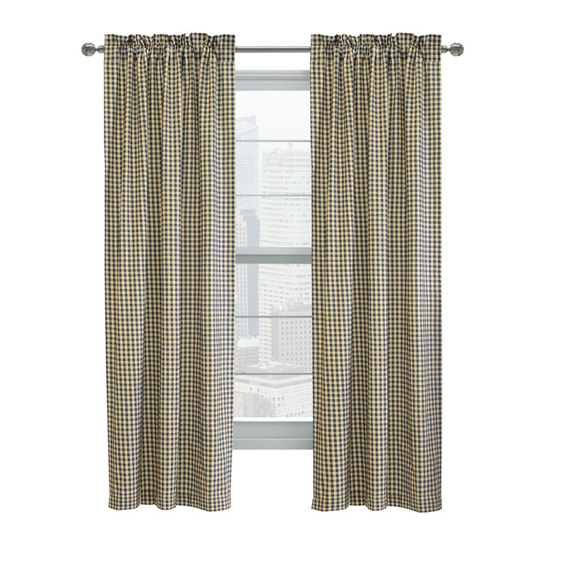 Rideau 100% coton Timm, Bleu marine, L 40 po x L 84 po