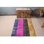 Tapis turc rose et jaune fait à la main avec rayures