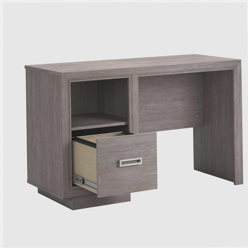Bureau moderne avec tiroir-classeur, finition brune