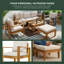Ensemble de patio modulaire d'extérieur en bois d'acacia de 5 pièces Timberlane, ensemble de conversation avec canapé, fauteuil, table basse et 2 repose-pieds, coussins hydrofuges, conception transitionnelle pour terrasse