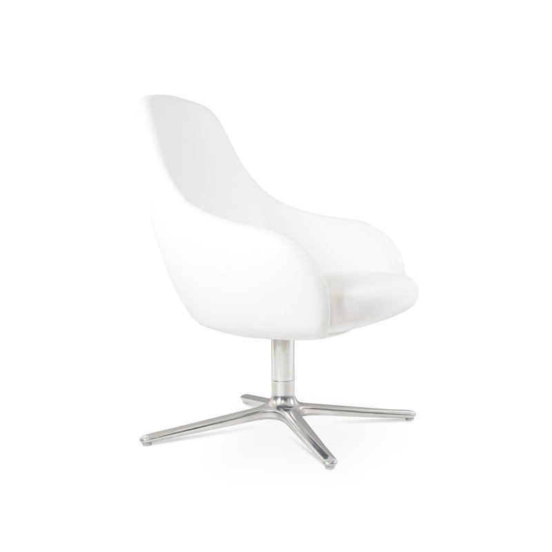 Fauteuil pivotant ovale Gazel, blanc