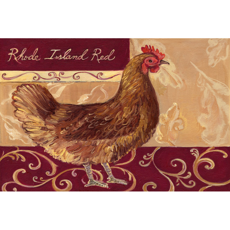 Rustic Roosters III by Theresa Kasun - Wrapped Canvas Art Prints, 61cm H x 91cm W