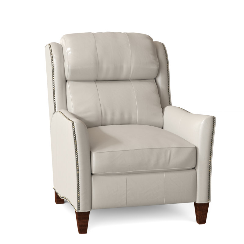 Fauteuil inclinable en cuir Lancaster, Cuir véritable blanc Milestone, Plantation, Manuel