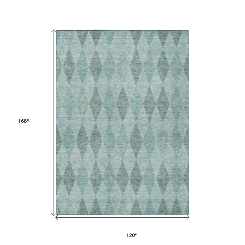 Tapis extérieur lavable antidérapant 10 pi x 14 pi bleu sarcelle