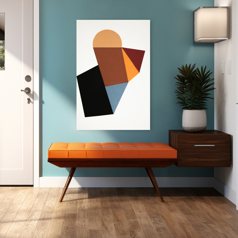 Art contemporain contemporain abstrait géométrique, H 48 po x l 32 po