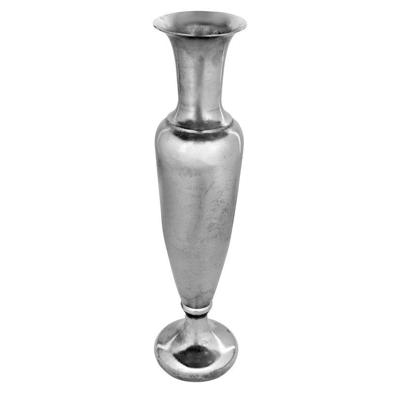 Silver Metal Floor Vase, 88cm H x 21cm W x 21cm D