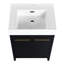 Armoire de salle de bain avec lavabo en résine et porte à fermeture en douceur, 24 po, châtaignier noir, style moderne, évier de rangement spacieux, conception, fabrication