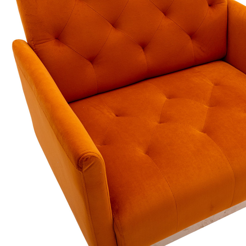 Gus Velvet Armchair, Orange