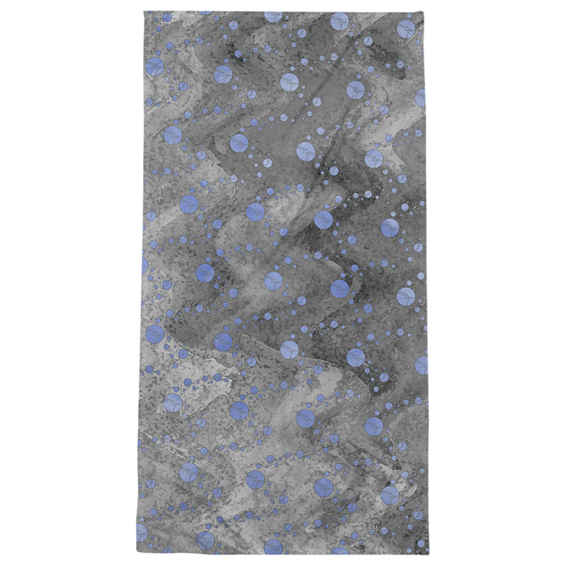 Serviette de bain Planets and Stars, Bleu/noir