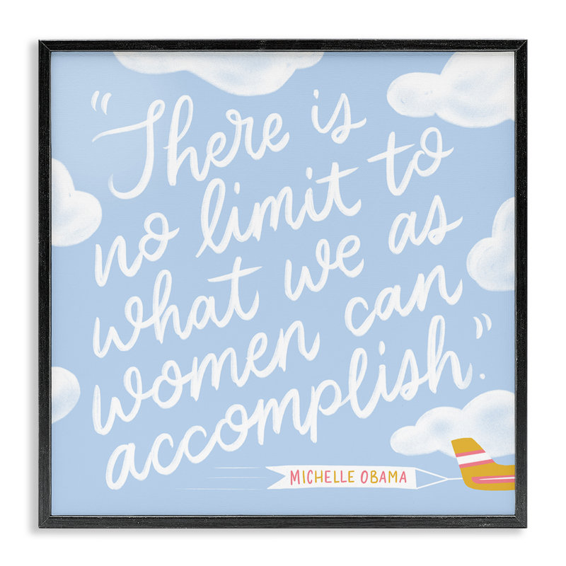 «Women Accomplment», citation giclée par Joylark Studio, H 12 po x l 12 po, Giclée encadrée noir minuit