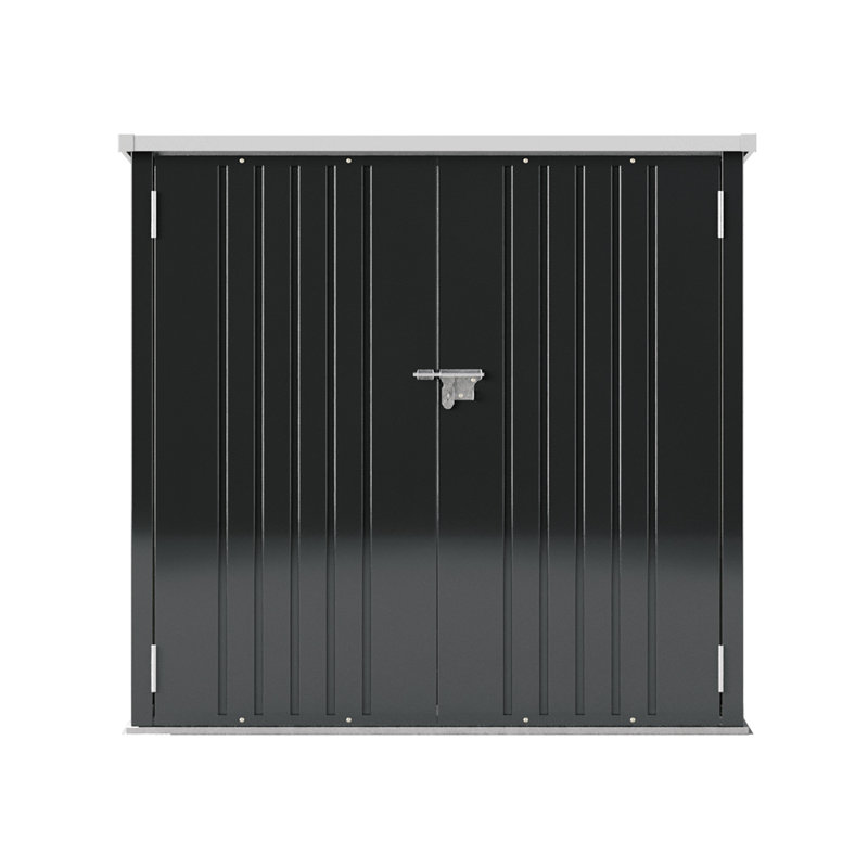 Black Garden Metal Tool Shed Outdoor Patio Storage House