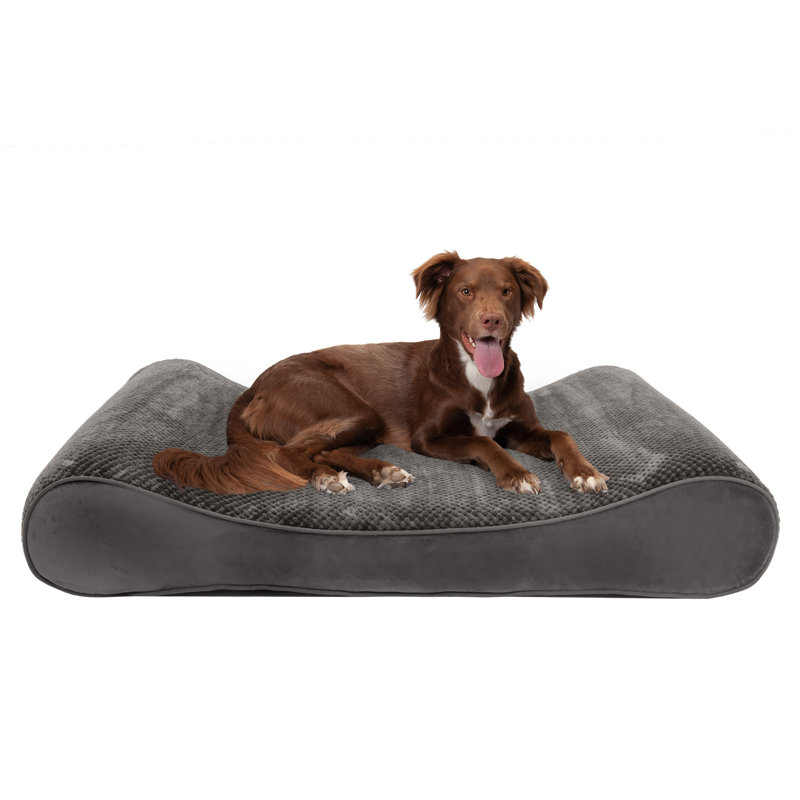 Orthopedic Polyester Pet Bed, Jumbo (45" W x 30" D x 6" H), Gray, Cooling Gel Foam