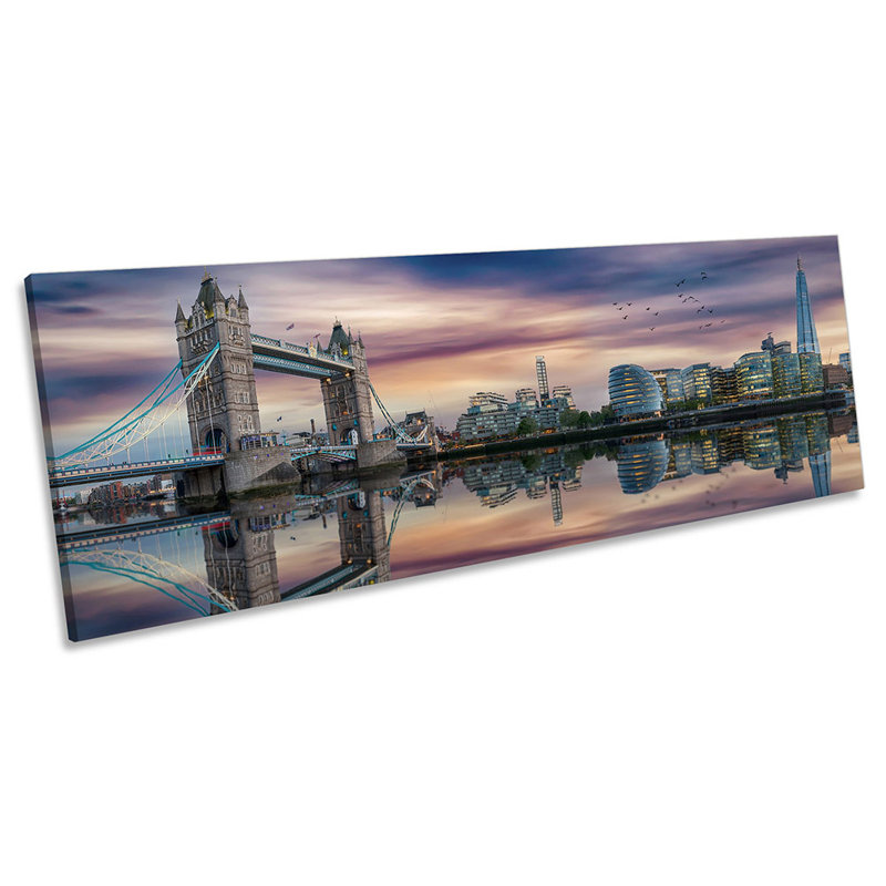 Tower Bridge London City Panoramic - Wrapped Canvas Panoramic Print, 45.72cm H x 137.16cm W