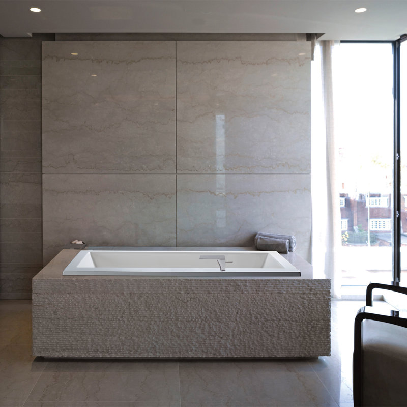 MTI Solutions 66" Whirlpool Bathtub, White, Drop-In