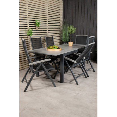 Jayesh 6 - Person Patio Dining Set with Extendable Rectangular Table