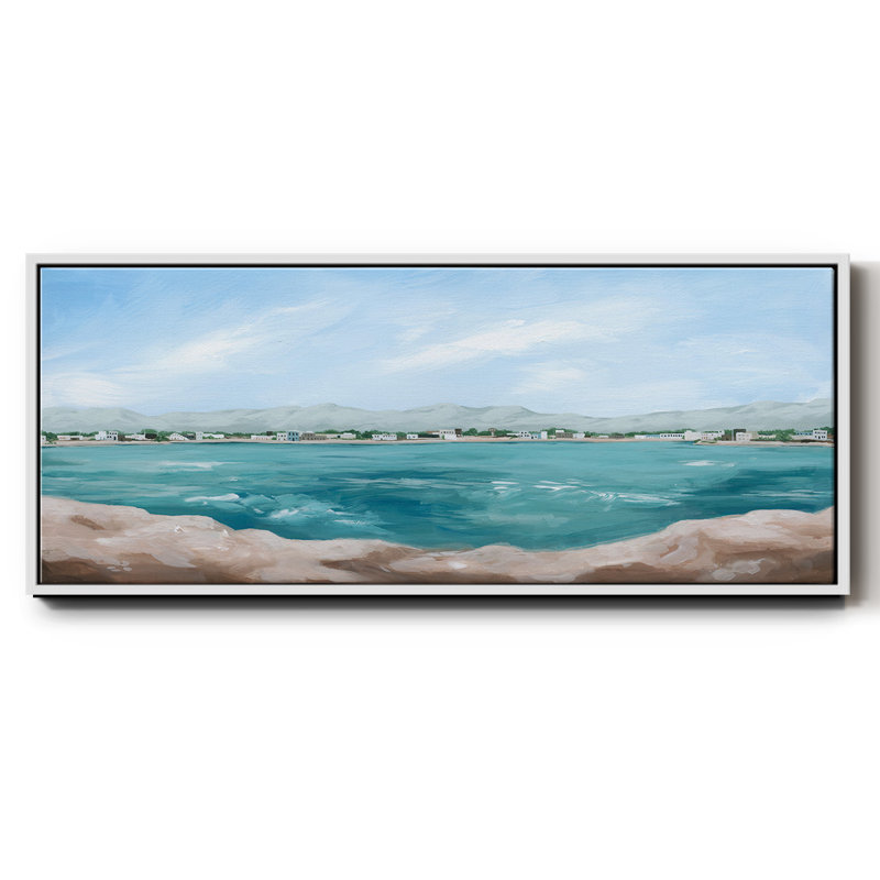 Turquoise Isle III - toile encadrée, H 20 po x l 50 po