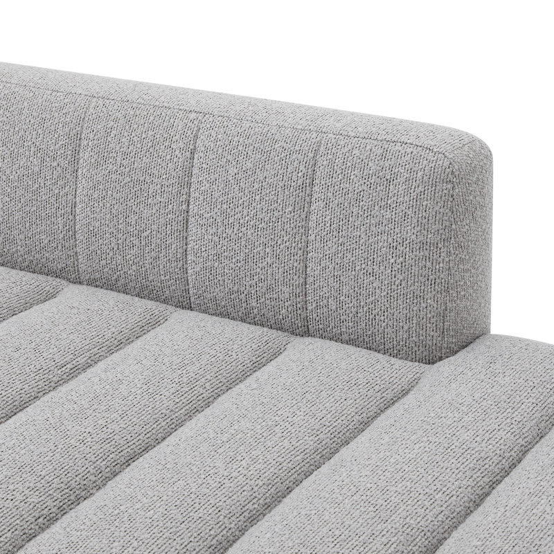 Chaise longue rembourrée Novi, Tweed Merino Performance en métal
