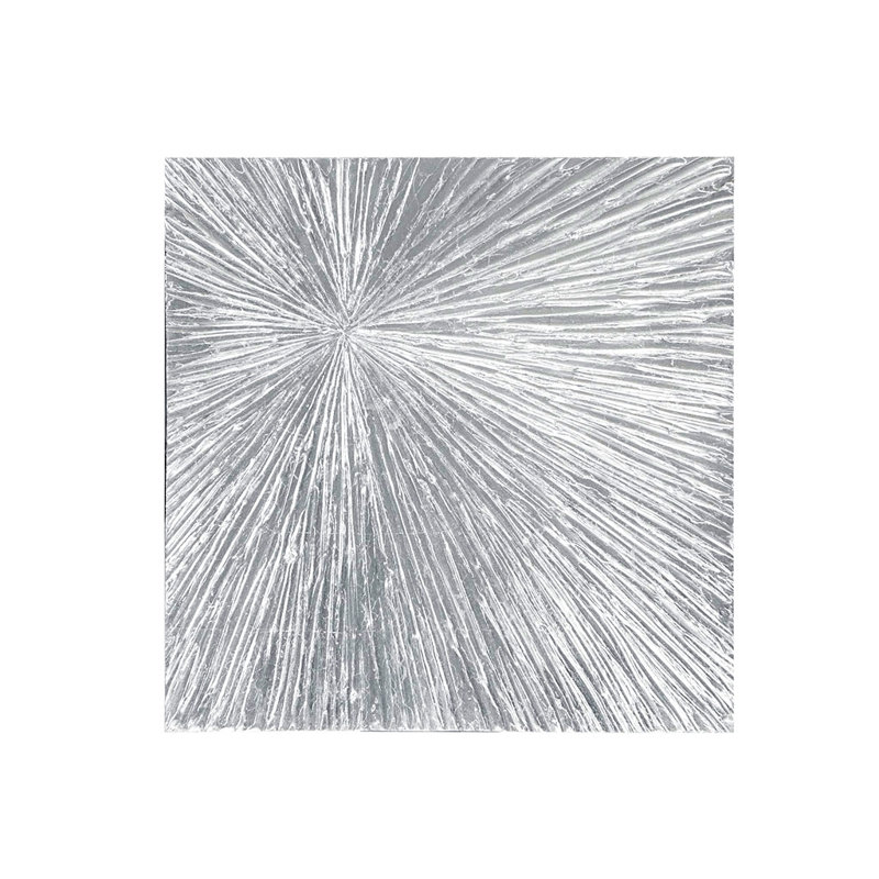 Hand Painted Dimensional Resin Wall Art, Silver