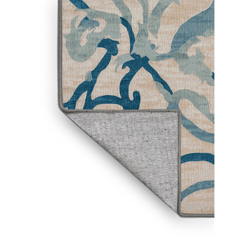 Tapis gris lavable à la machine, Rond 3 pi