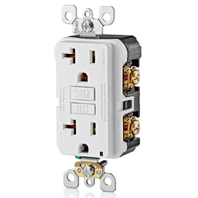 Leviton SmartlockPro 20 Amp 125 Volt Duplex Watthite GFCI Outlet 5-20R 1 Pack