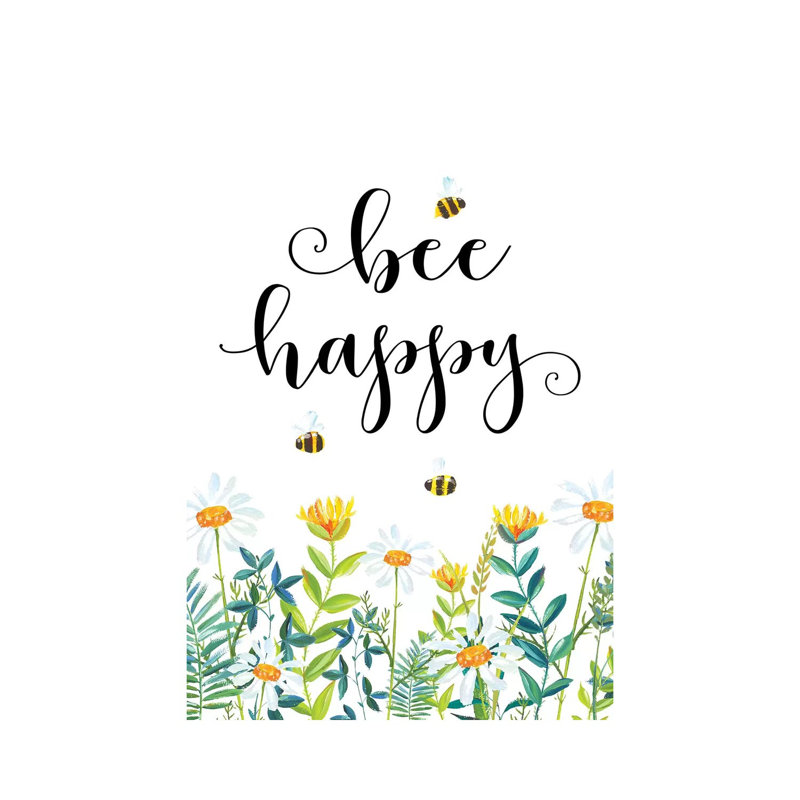 Bee Happy - Print on Canvas, Wrapped Canvas, 101.6 cm H x 66.04 cm W x 1.91 cm D
