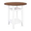 Table de salle à manger ronde à hauteur de comptoir avec tablette de rangement et support en verre, table à manger, table à manger en bois massif, style moderne, cerisier et blanc