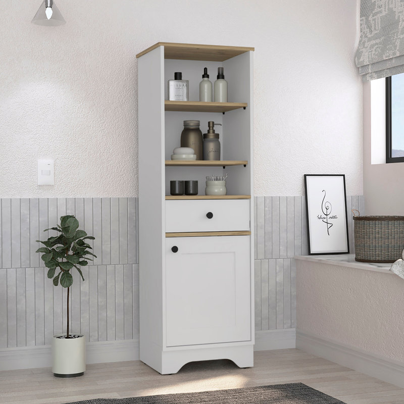 Armoire à linge, deux tablettes intérieures, deux tablettes ouvertes, Multi-couleur