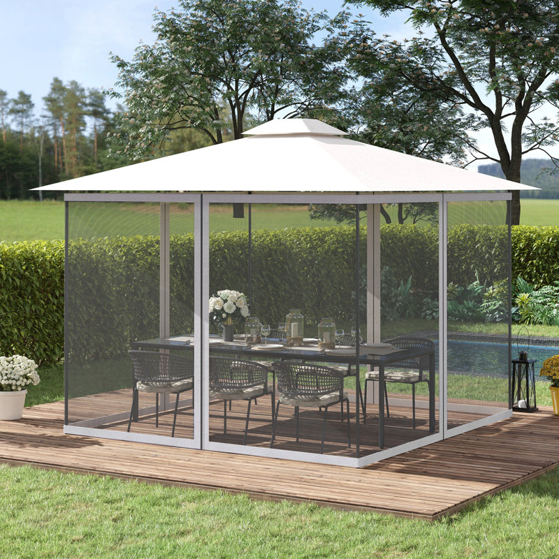 Filet de remplacement 10 pi x 13 pi pour parois de pavillon et tentes, blanc. Boucliers contre les débris de créatures ailées. Étapes d'installation simples. Convient à plusieurs modèles de 10 pi x 13 pi. Créée