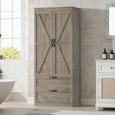 Salle de bain autoportante 70,3 "avec 2 tiroirs H 70,3"