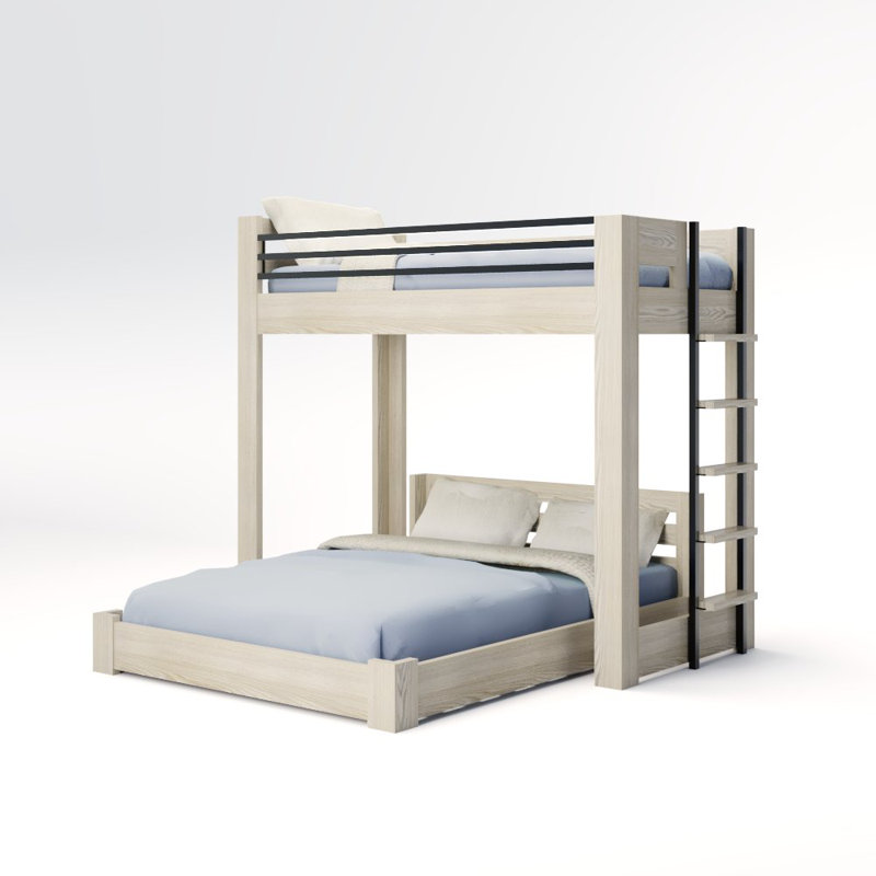 Elevated Kids Bed, Twin XL/Full XL, Dove Gray, Location H