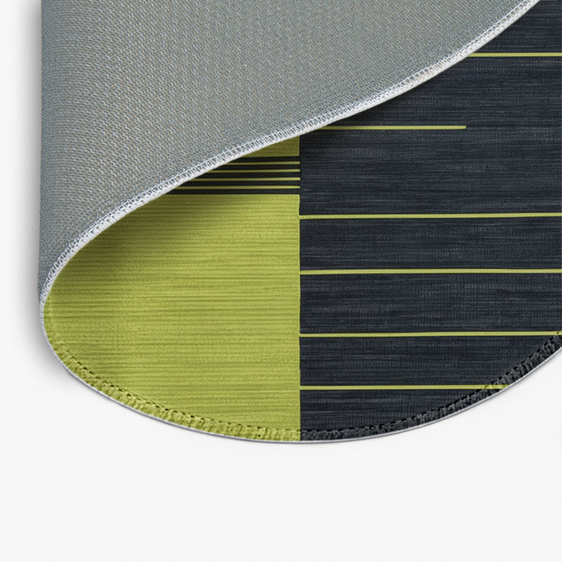 Tapis intérieur / extérieur noir HorizontalStripes, Rond 5 pi