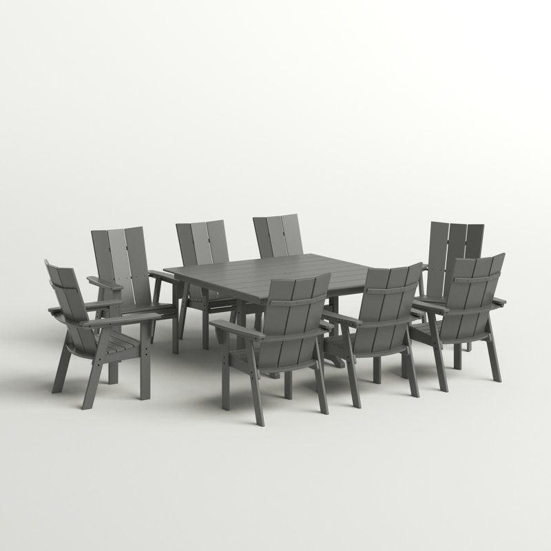 Ensemble de salle à manger POLYWOOD, Gris ardoise, 7 pièces : table, 6 chaises