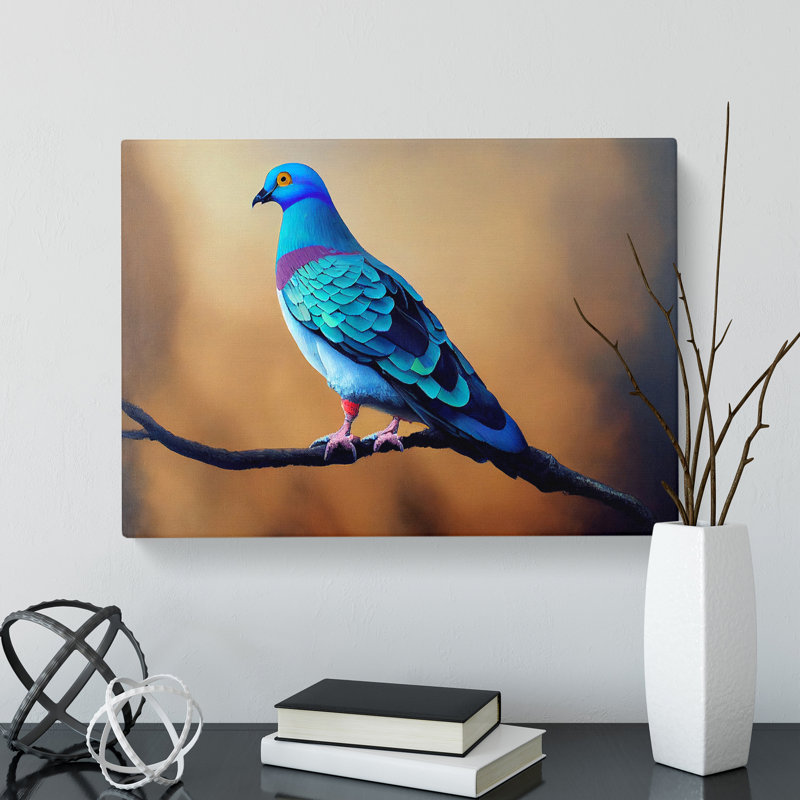 Contemporary Pigeon Bird - Wrapped Canvas, 40cm H x 60cm W x 3cm D
