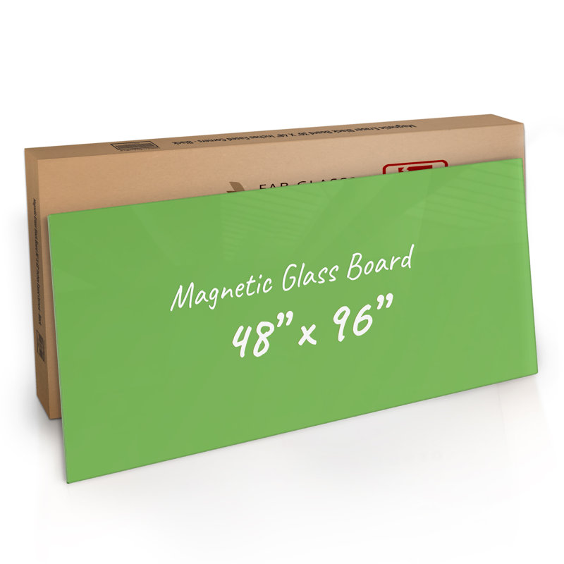 Tableau magnétique mural en verre Bojorquez, Vert, 36 po x 60 po