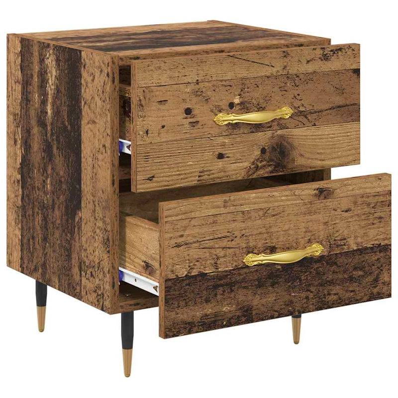 Bedside Cabinet 40 X 35 X 47.5 Cm Engineered Wood, Old Wood