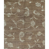 Floral Wool Floral Area Rug in Rusty/Light Green