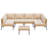 7-Piece Outdoor Patio Conversation Sofa Sets With Removable Cushions, All-Weather Wicker Sectional Seating Group With Coffee Table-1047515054
