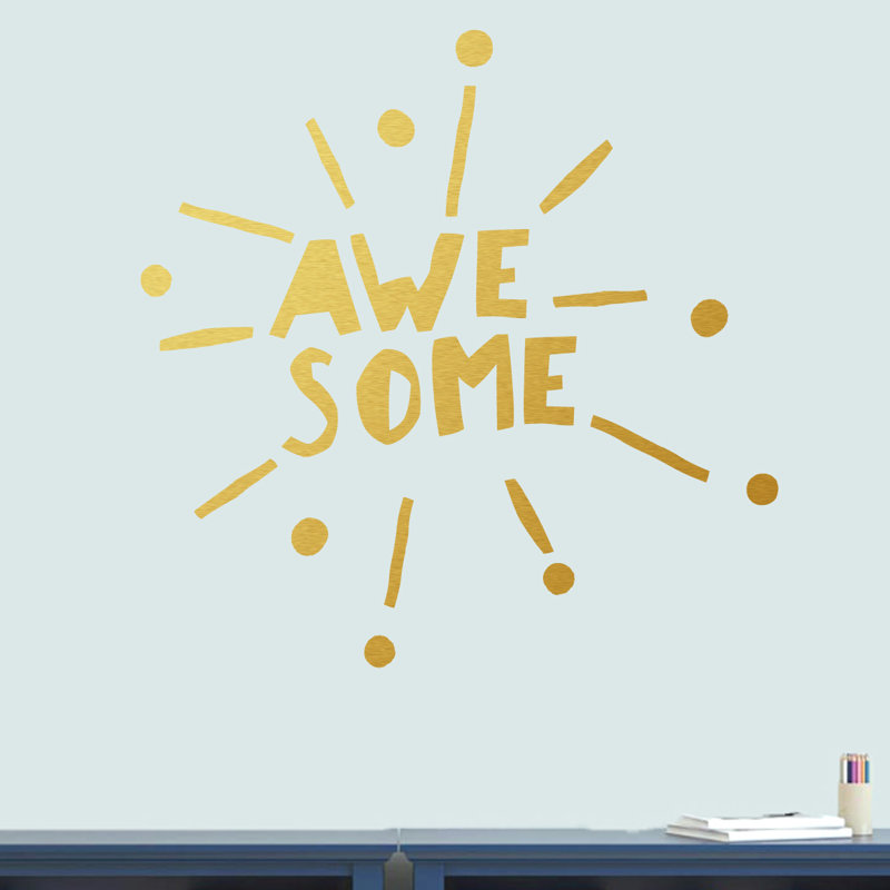 Non-Wall Damaging Wall Decal, Gold